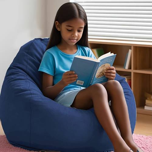 soft bag chair cover suitable for adults and children featuring a storage compartment for stuffed a sturdy handle and zipper and is machine washable filler not included