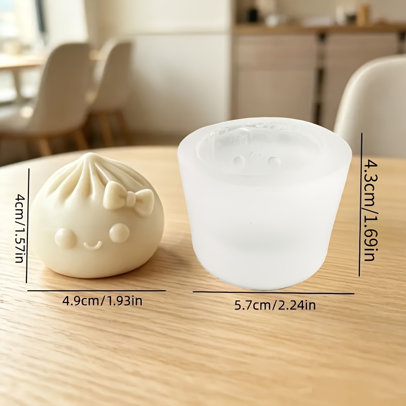 TEMU 1pc Candle Mold, Bow Bun Shaped Scented Candle Silicone Mold Bun Shaped Scented Plaster Diffuser Home Ornament Decoration Silicone Mold Suitable