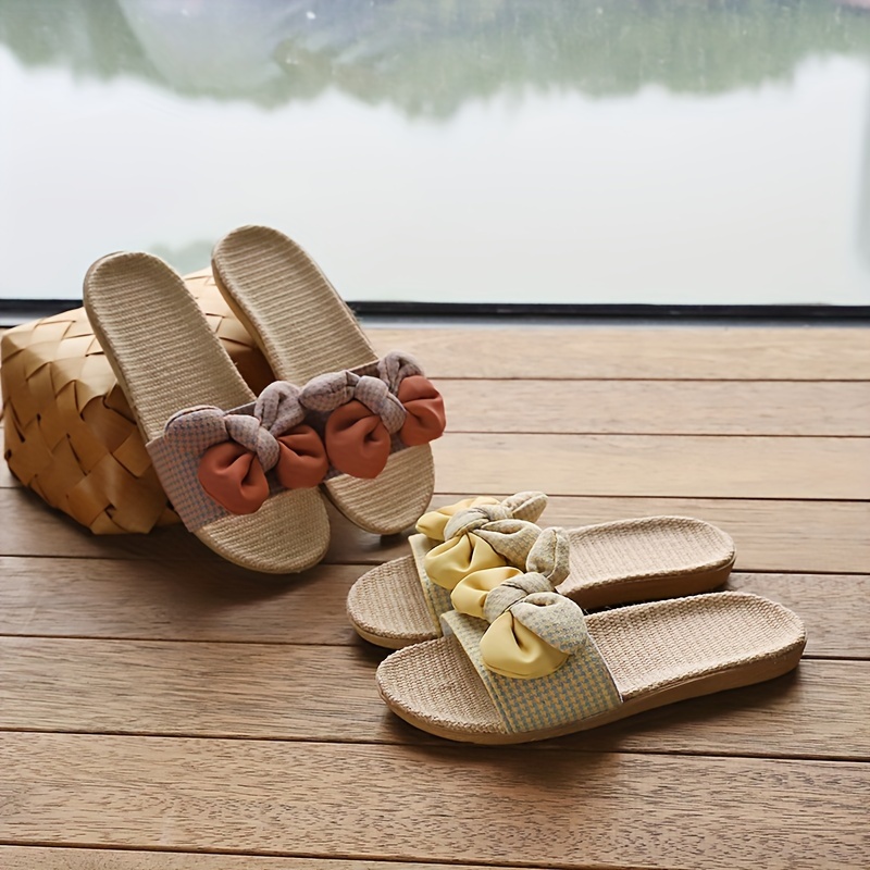 Summer Slippers with a Bow, Lightweight And Comfortable for Indoor Use, Suitable for Wearing Outside As Home Footwear., Women Shoes