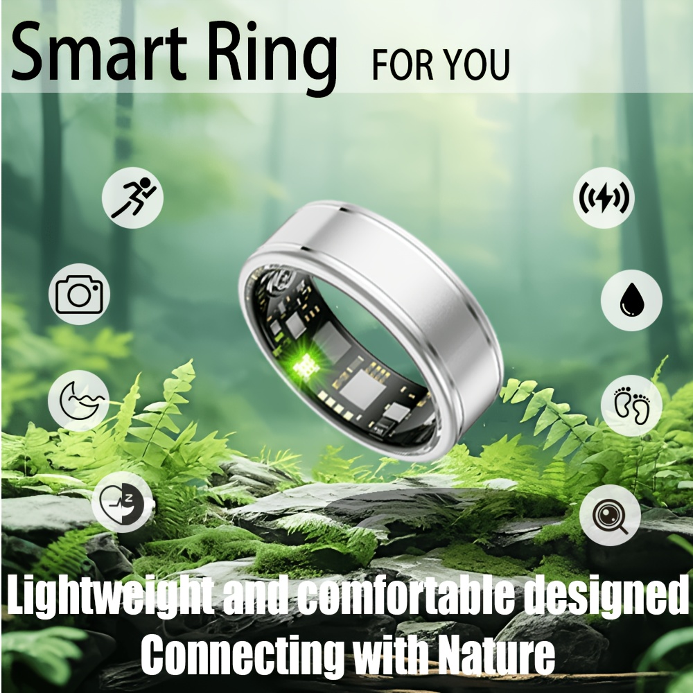 Smart Ring with Sport, Sleep, Step and Calorie Monitoring, Wireless Connected Smart Camera Control, and Multiple Sport Mode Tracking.Compatible with IOS and Android. Activity-Tracking