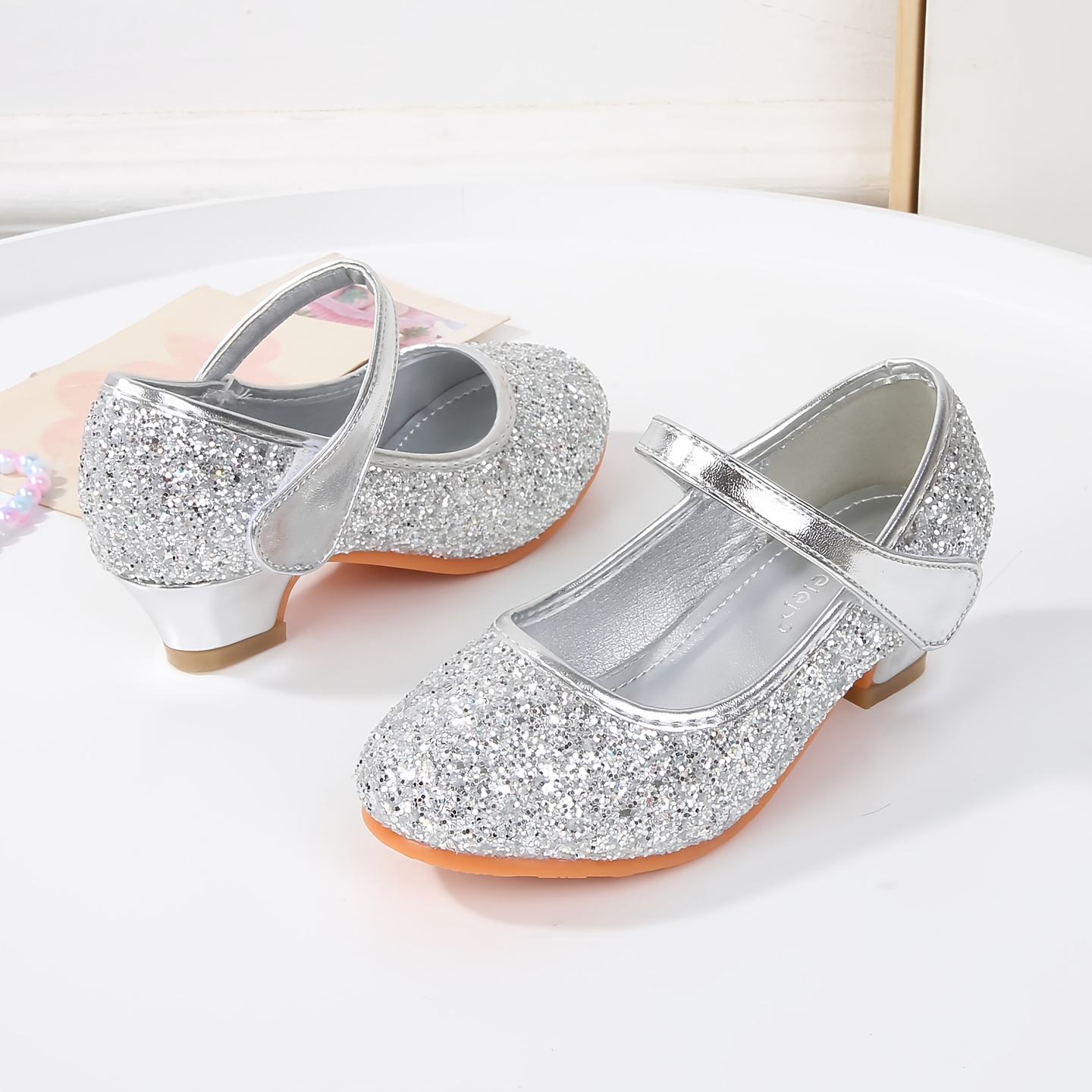 childrens high heels girls flat shoes silvery performance - Temu Mexico