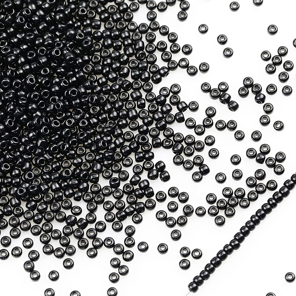 TEMU 510pcs Of Black 3mm Seed Beads, Handmade Stringing Beads Suitable For Weaving Bracelets And Necklaces (black)