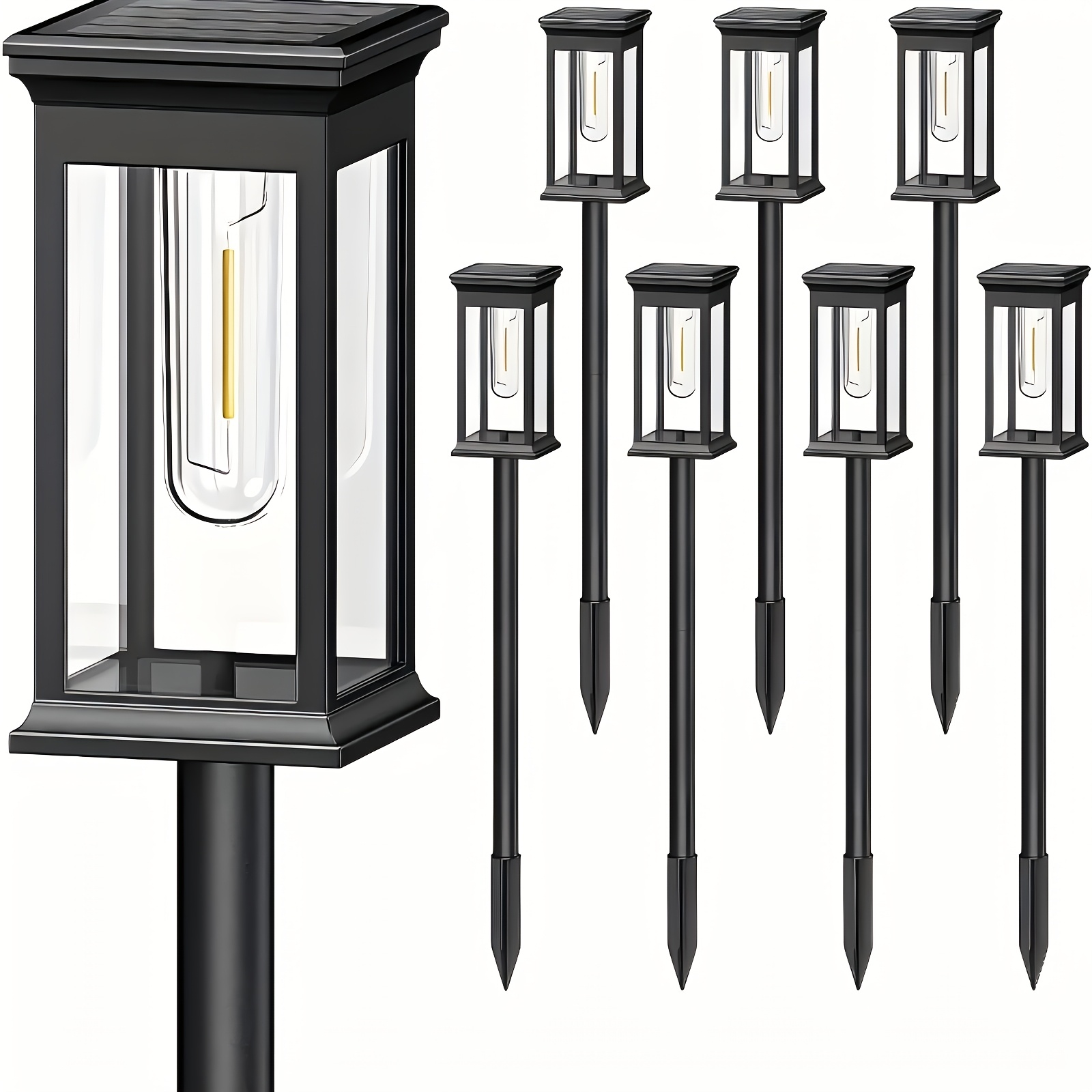 TEMU 8pcs High Brightness Solar Outdoor - , Automatic , Outdoor Solar Garden Light, Ip44 Energy Saving, Suitable For Gardens, Lawns And , Garden
