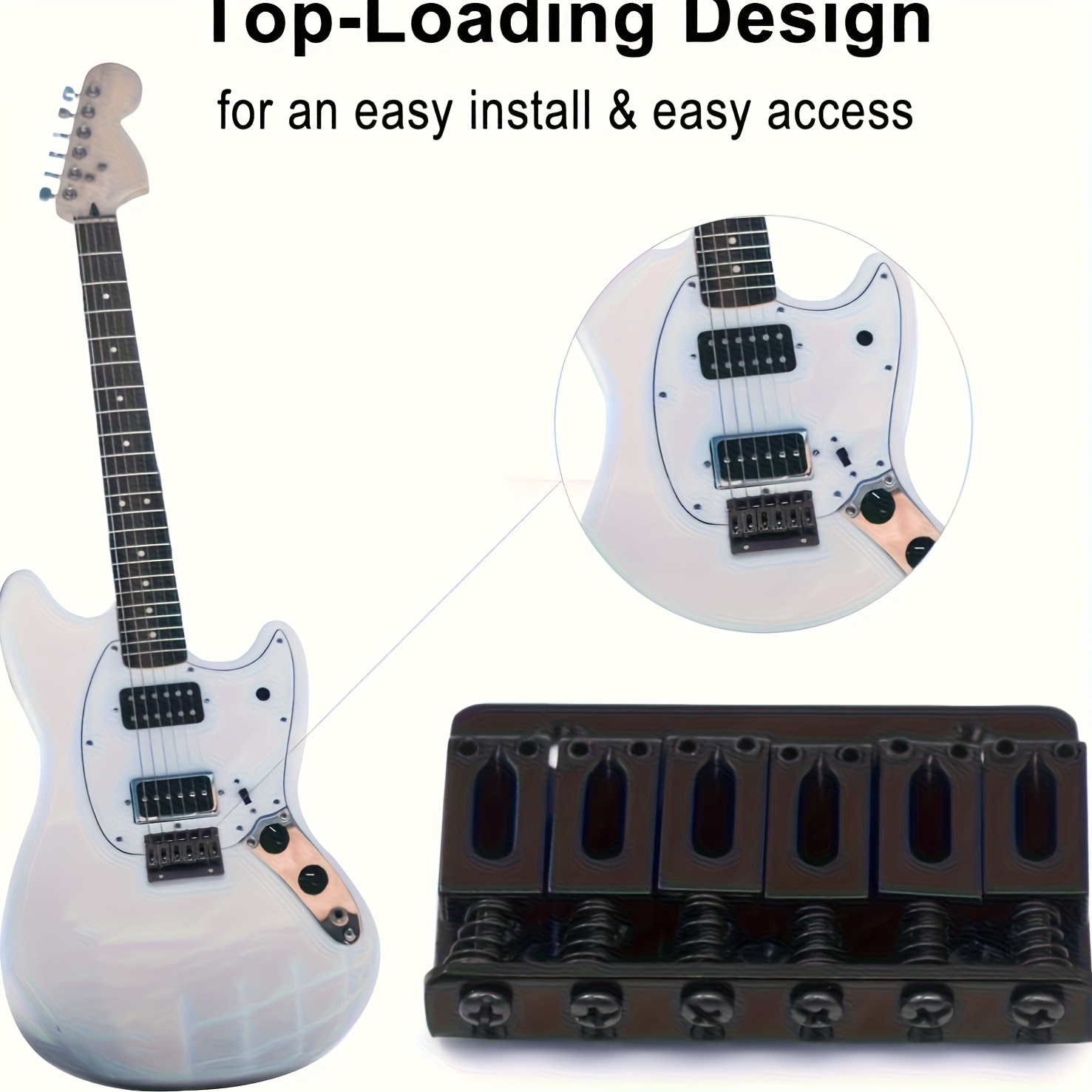 [Alloy Guitar Bridge Set] Alloy Single Bridge and Tail Block Set for Electric Guitar | Vibrato System with Screws and Tools, Suitable for 6-Series