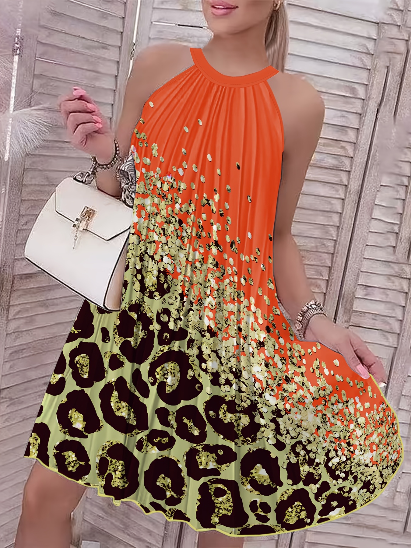 2024 western summer floral print halter neck - Temu