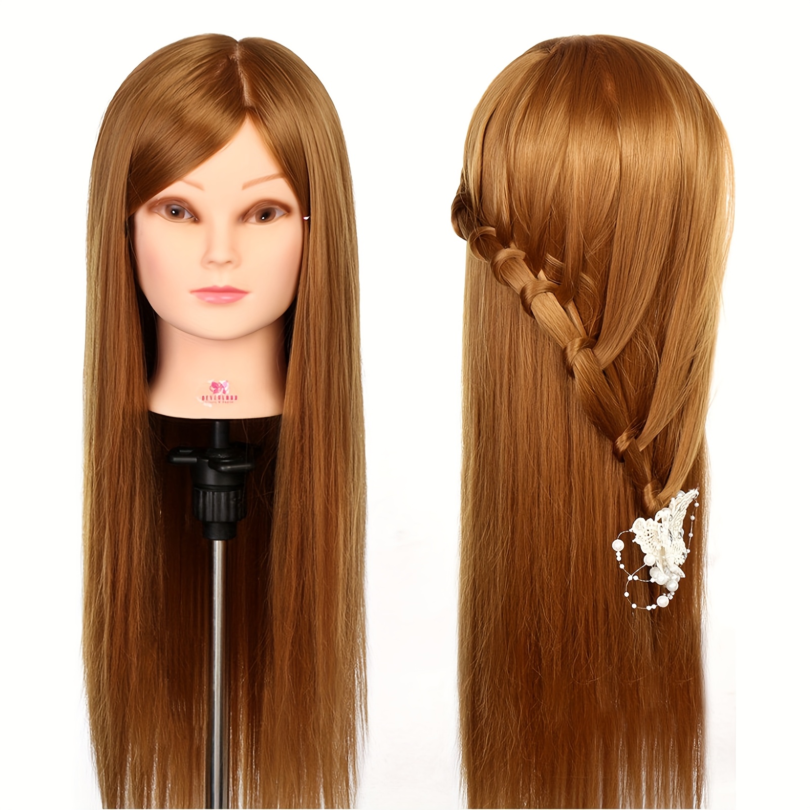 Image of 24 Inch 60cm Mannequin Head, Practice Head For Hair Styling Training, Manikin Head, With Hair Styling Braid Set And Clamp Holder