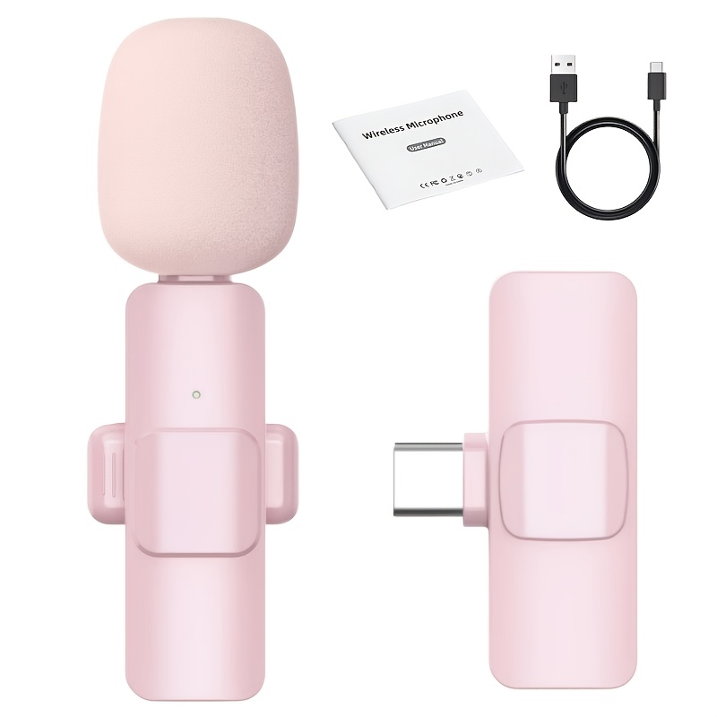 TEMU Microphone Lavalier 1-à-1, 4pcs, Compatible avec les Appareils Mobiles Type-C. Zéro Latence, Pas de Lâche et Longue Autonomie. Idéal pour