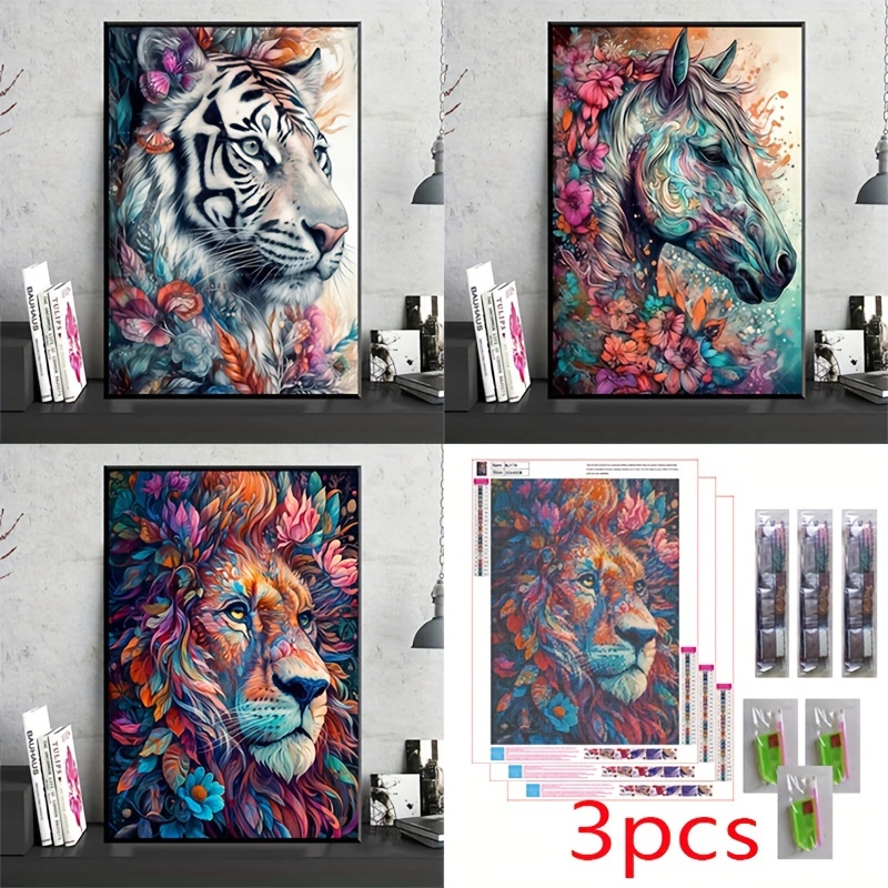 Tiger Pattern Diamond Painting Kit 5d Diy Mosaic Handmade - Temu