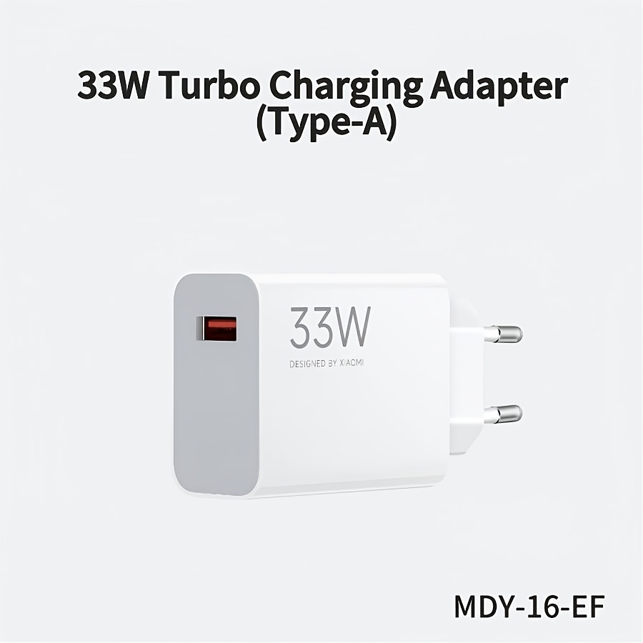 TEMU Xiaomi 33w Turbo Charging Adapter (type-a) Mdy-16-ef---simple Package