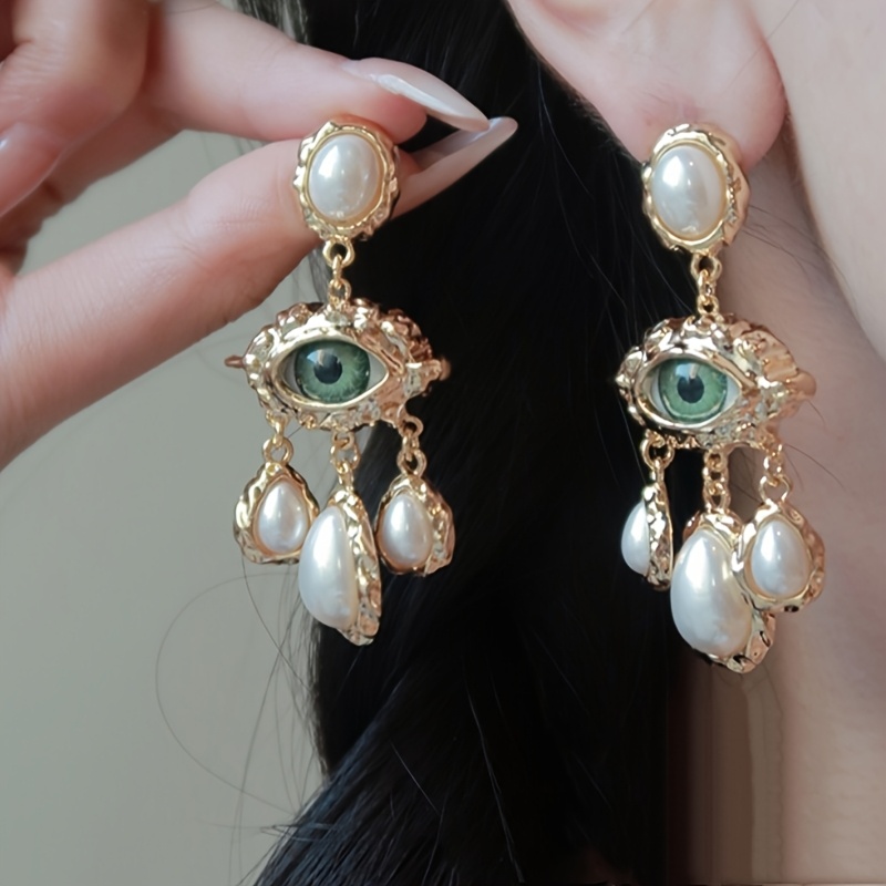 TEMU A Pair Of European And American Fashionable Earrings With Bohemian Style Glasses, Suitable For Ladies To Wear As Gifts, Daily Parties, And