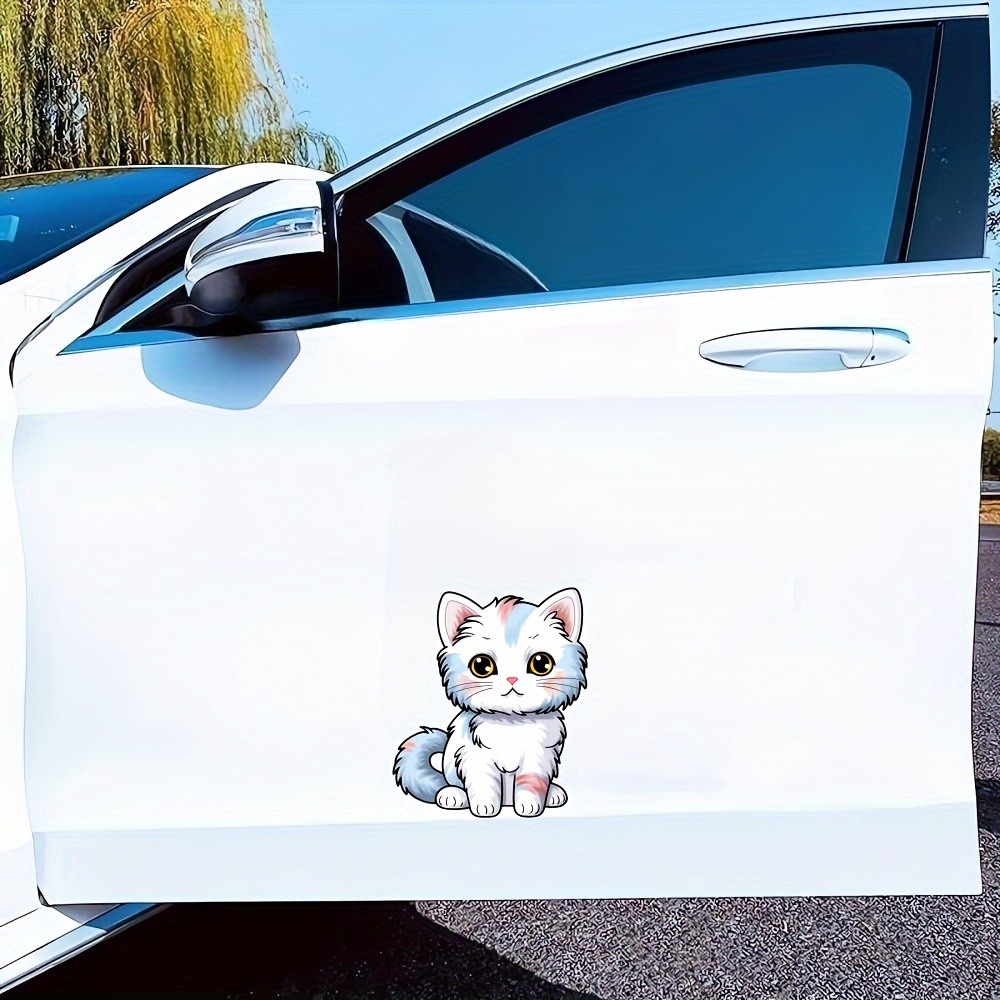 かわいい漫画猫の車のデカール アニメ子猫の傷隠しステッカー 車両ボディ用 自己粘着pvcラップトップデカール キラキラ仕 - Temu Japan