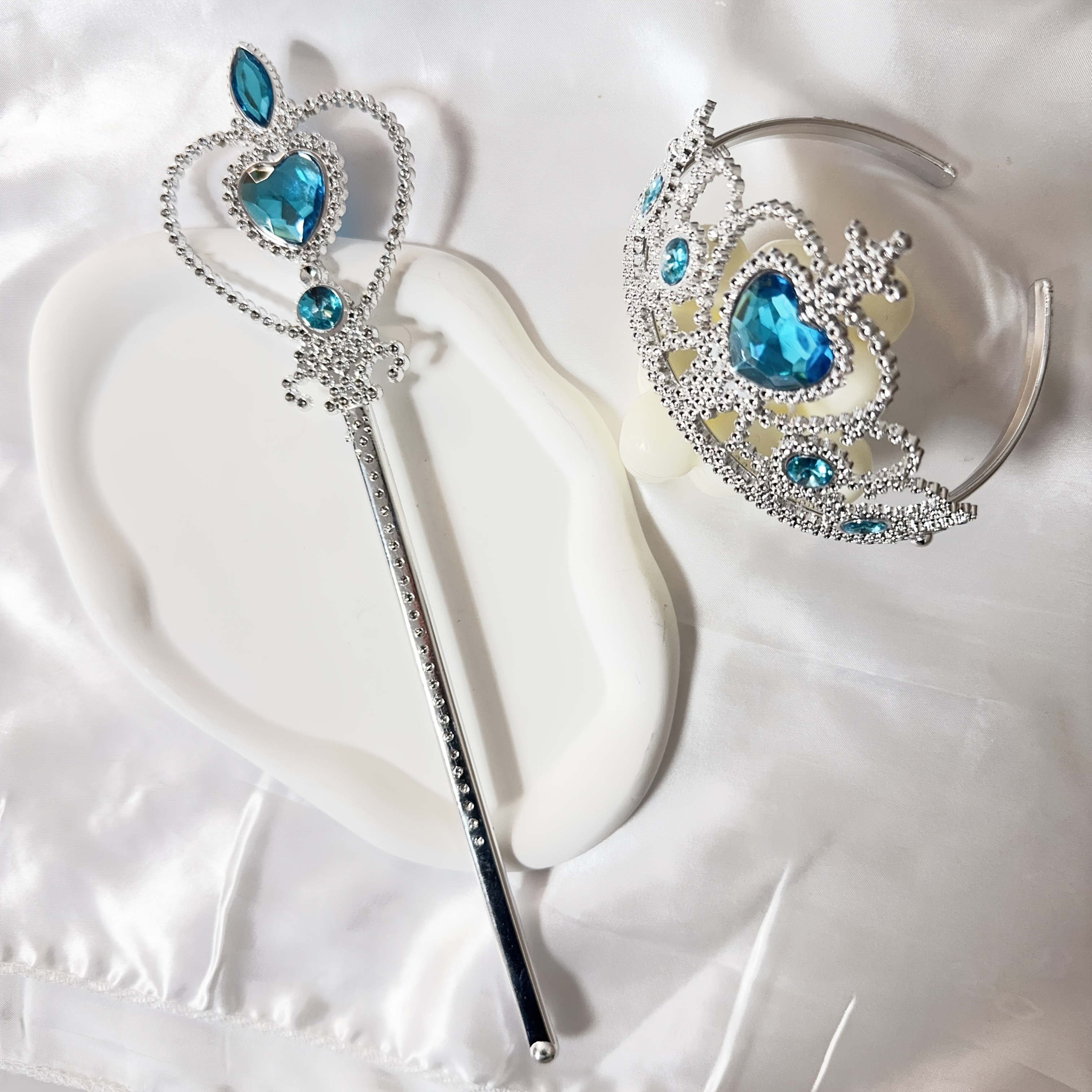 TEMU 2pcs Magic Set, Princess Wand, And Princess Crown Combo, Suitable For Adult Women, Ideal For Parties, Stage Performances, Decorated With Plastic