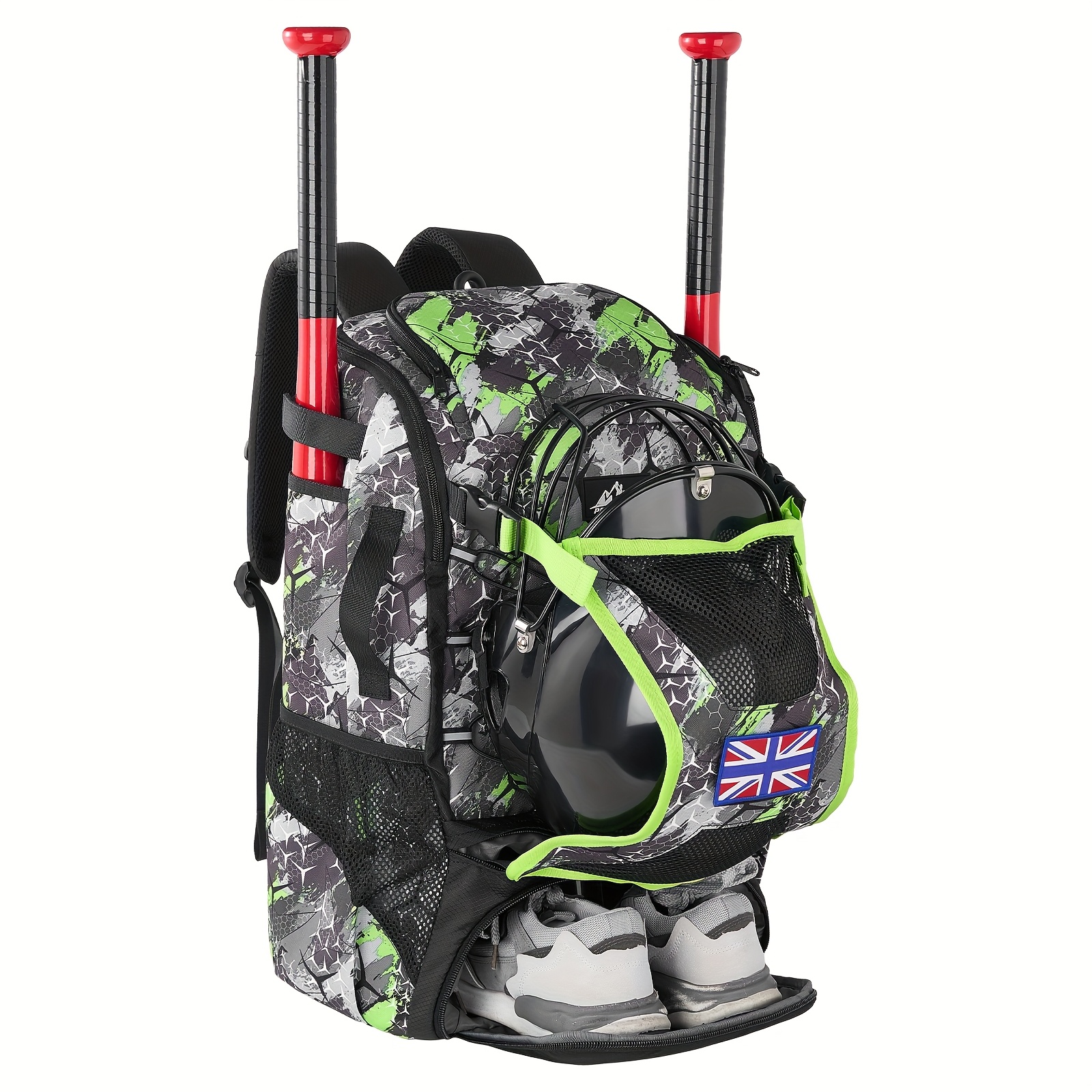 Sac Softball Organisé Sac Baseball Hit Run Steal - Compartiments 4 Battes Et Chaussures - Bleu Sac Baseball Professionnel