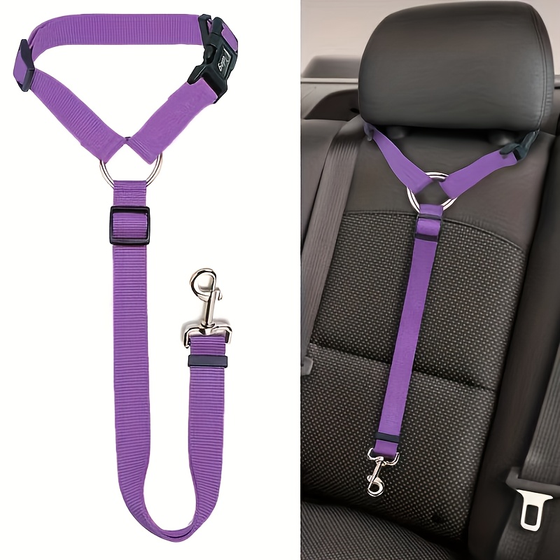 TEMU A Single Adjustable Pet Car Seat Belt, Universal Pet Vehicle Strap With A Ring For Dogs, Back Seat Leash And Safety Belt