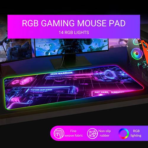 25may q2 rgb mouse pad led backlit stitched edge large keyboard mat oversized gaming mouse pad 300 800 400 900mm thick non slip decorative desk mat office mouse and keyboard pad student desk mat mat