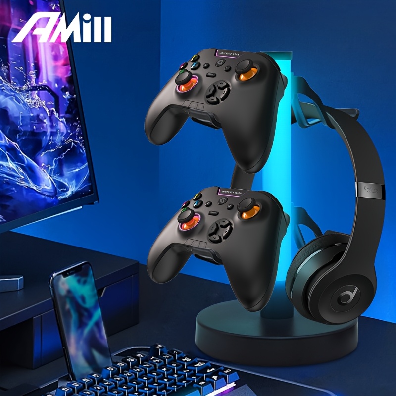 Image of 1pc Rgb Gaming Stand, Rgb Light Strip, Lighting , Usb Charging Port, Gaming Room Desktop Lighting Decoration, Made Of Abs, Desktop Accessory, Game Controller Stand