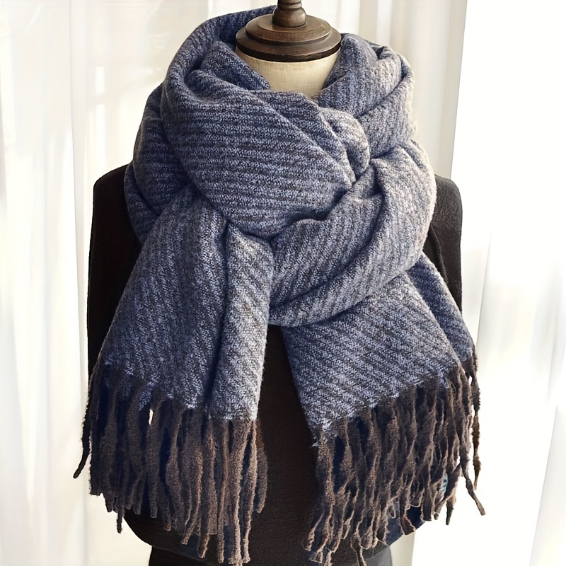 

Casual Polyester Fashion Scarf For Women - Thick Woven Wrap Shawl For Going Out, Decorative And Windproof, Hand Washable, Inelastic - Stylish Vintage-inspired Accessory To Keep Warm