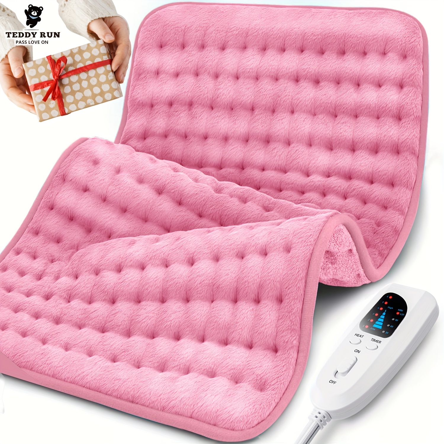 

Teddy Heating Pad For Back - 6 Heat Levels & Auto-off, 12x24 Inch, Soft Flannel, Machine Washable, Heat Pad For , Knee, Leg, Electric Heating Pad - A Gift For Men, Women And The Elderly