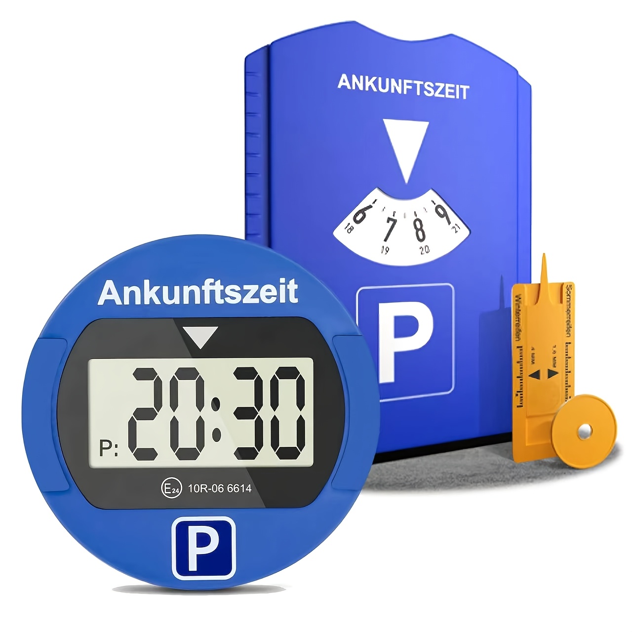 German Approved Parking Device, Electronic Parking Disc, Clock, Auto Summer-winter Time, Night Parking Mode, Self-adhesive Parking Timer, Christmas Gift, Halloween Present, Car Gift Idea