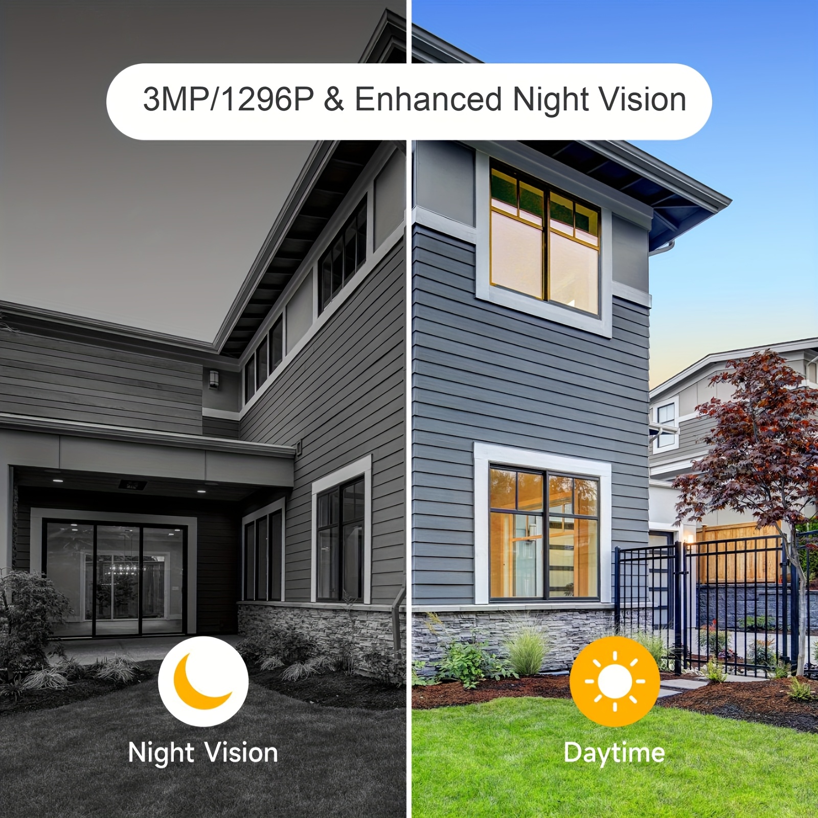   solar panel wireless security camera hd outdoor cam with color night vision 3mp 1296p high resolution wi fi smart   camera baby elderly pets   2 way audio ptz technology app control   alerts Product details 4