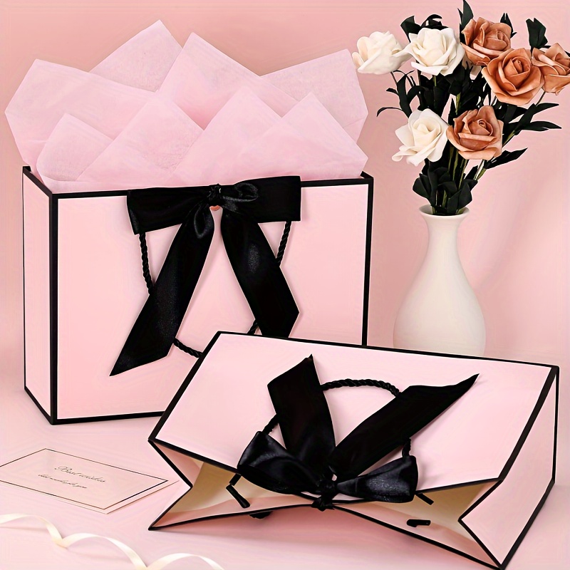 

5pcs Fantasy Themed Paper Gift Bags With Handles And Bows For Birthday, Wedding, Mother's Day, And Special Occasions