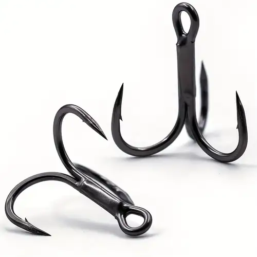 90 degree short shank fishing hooks 90-Degree Barbed Set Speckled Trout and Striped Bass Owner Short Shank Treble Hooks