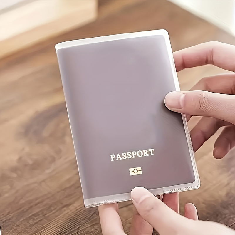 1pc PVC Passport Holder - Waterproof & Scratch-Resistant Travel Document Case with Card Slots, Foldable Design for International Travel, Durable Protective Cover for Passports & IDs