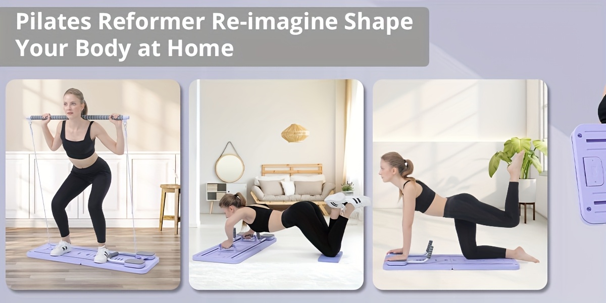 ensemble pilates reformer, multifonctionnel et pliable, planche de , kit formateur pilates avec minuterie, adapté à divers scénarios Détails du produit 2