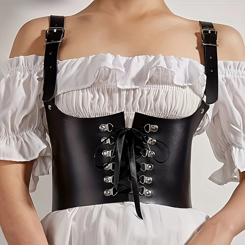 Leather Wide Waist Belt Women Tied Cinch Corset Belts Gothic - Temu