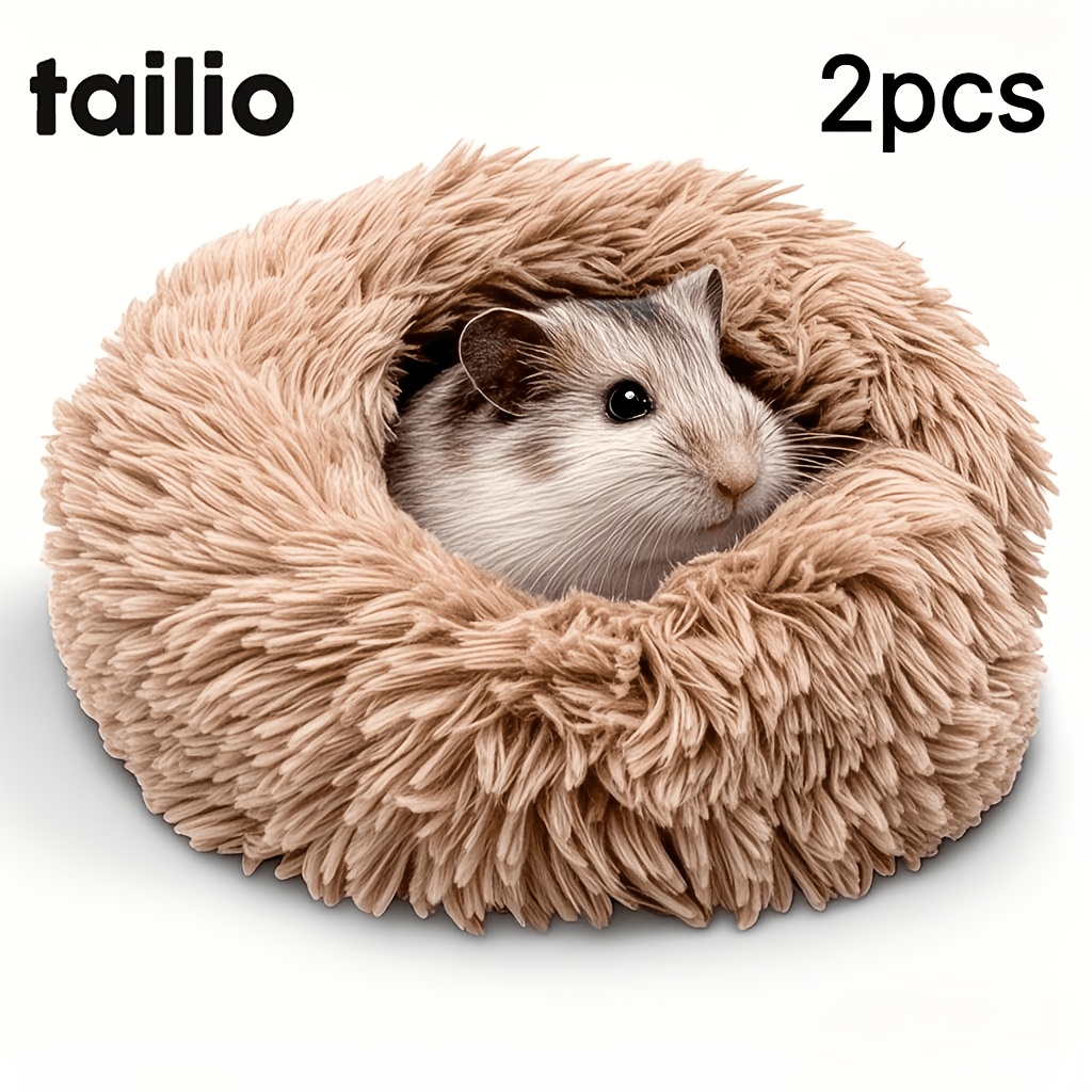2pcs Ultra-Soft Cozy Plush Small Pet Bed