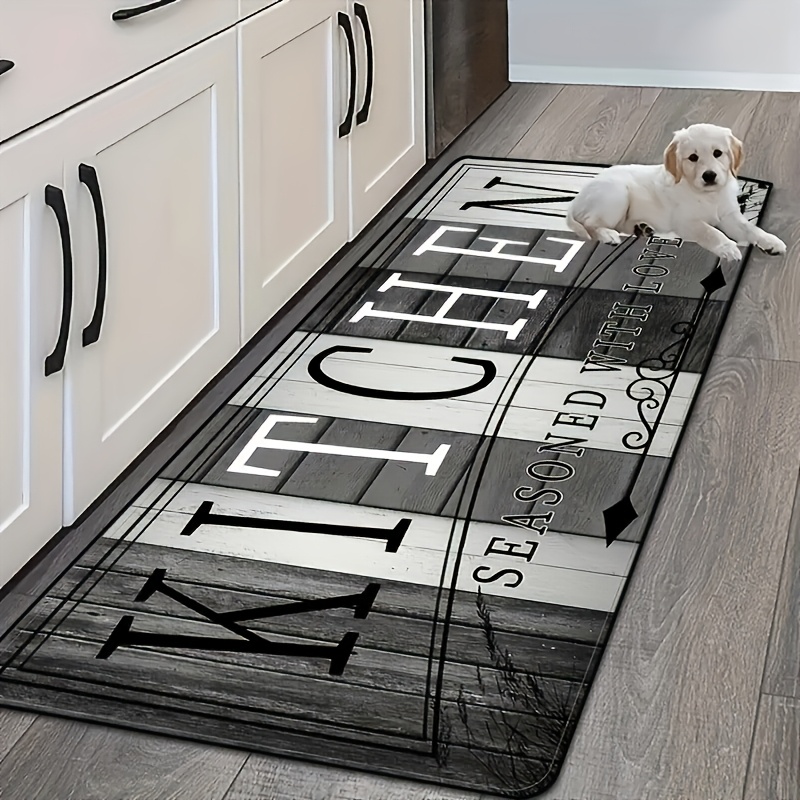 TEMU Tapis de cuisine et salle à manger extra long - Design de texte moderne et italien, tapis de sol lavable en machine pour cuisine, salon,