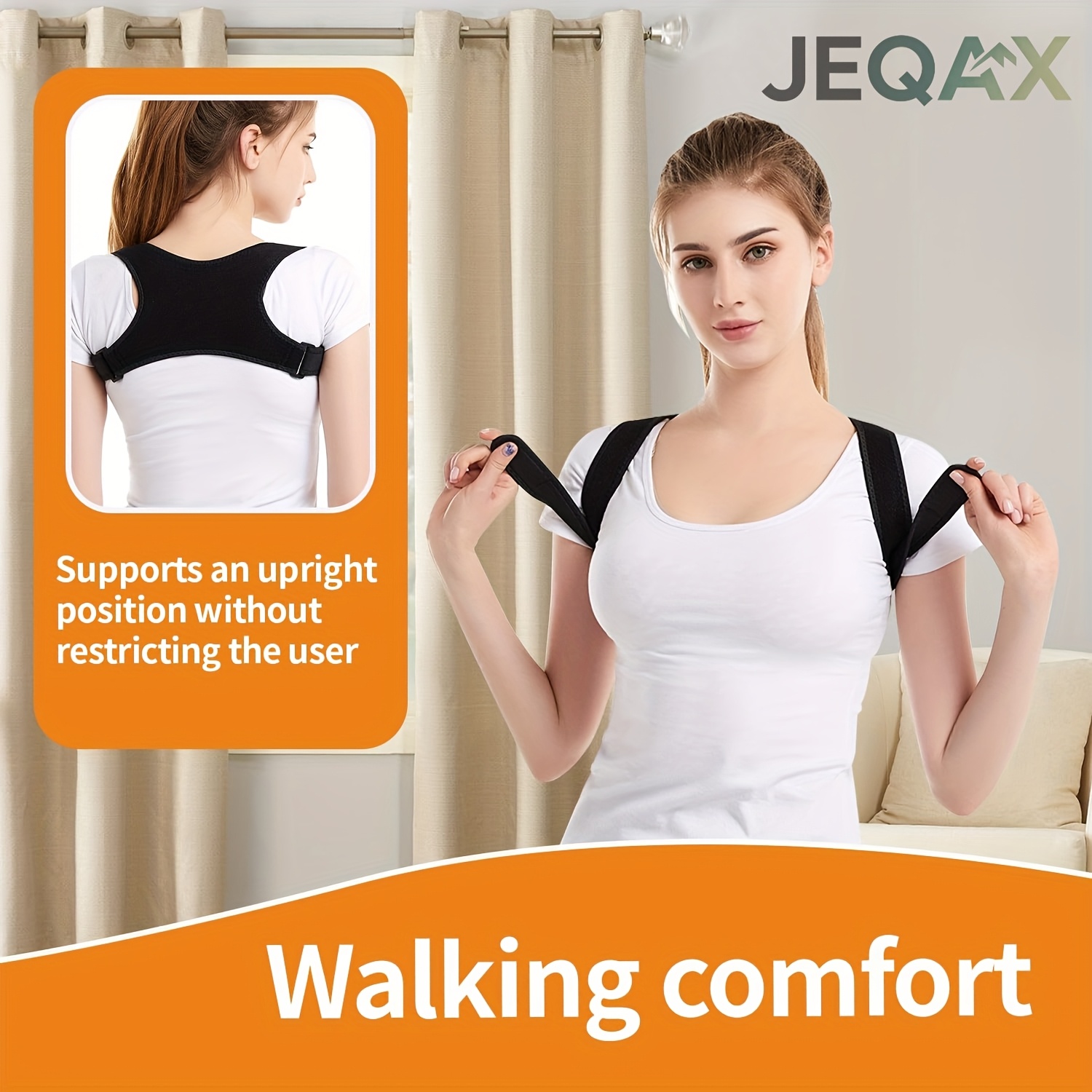 Unisex Adjustable Posture Corrector Back Support Belt- Breathable, Non-slip, Ergonomic Support For Improved Posture, Suitable For Sitting, Standing, And Travel, Stylish Design, Fit