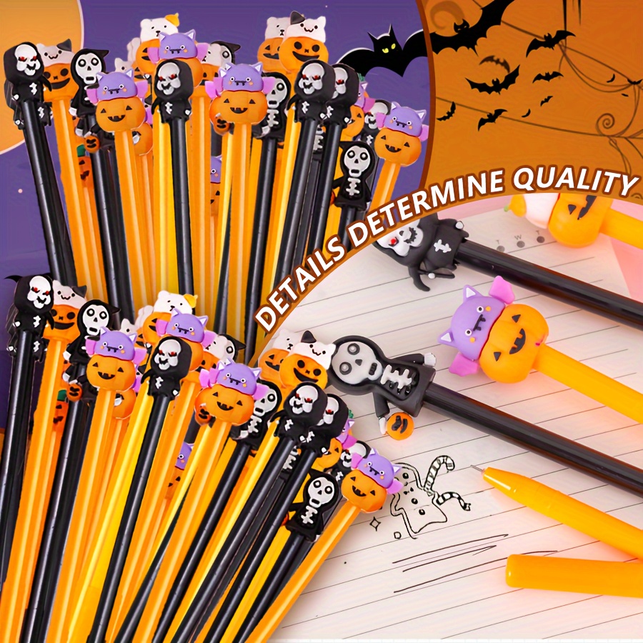 

5pcs Halloween Gel Pens - , Reaper & , 0.5mm , Ink - Plastic, For Favors, & Office Supplies