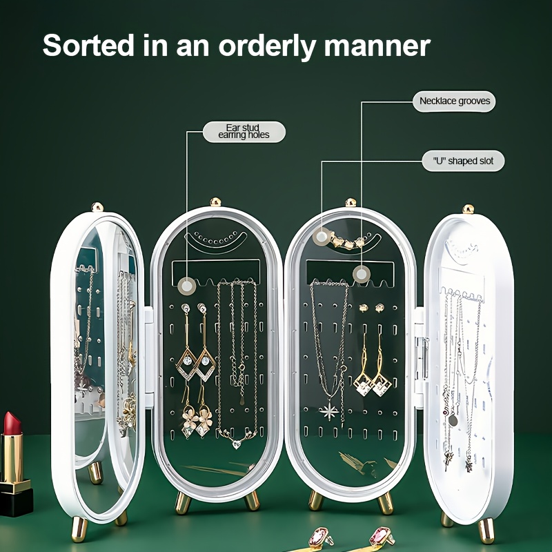 1pc jewelry box with 8 27 tall clear viewing panel design for space saving storage durable plastic material ideal for dressing table earrings necklaces more adds charm Product details 4