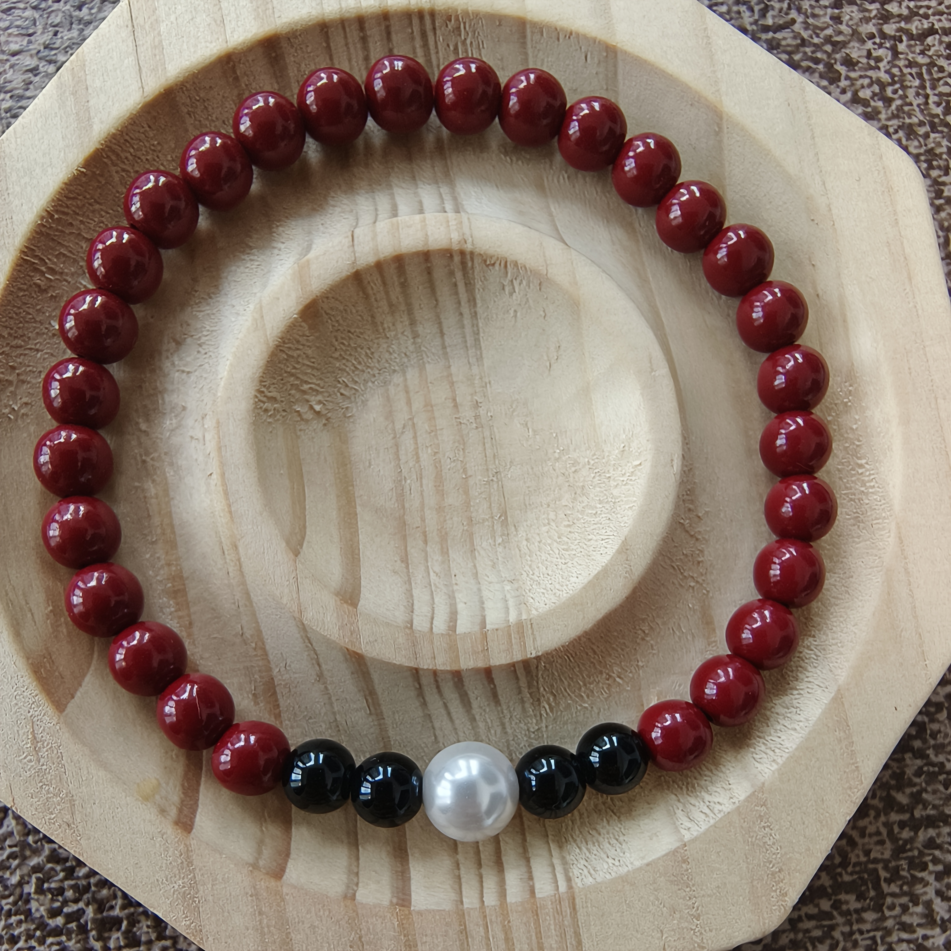 Cinnabar Bead Bracelet, Unisex Amulet for Meditation