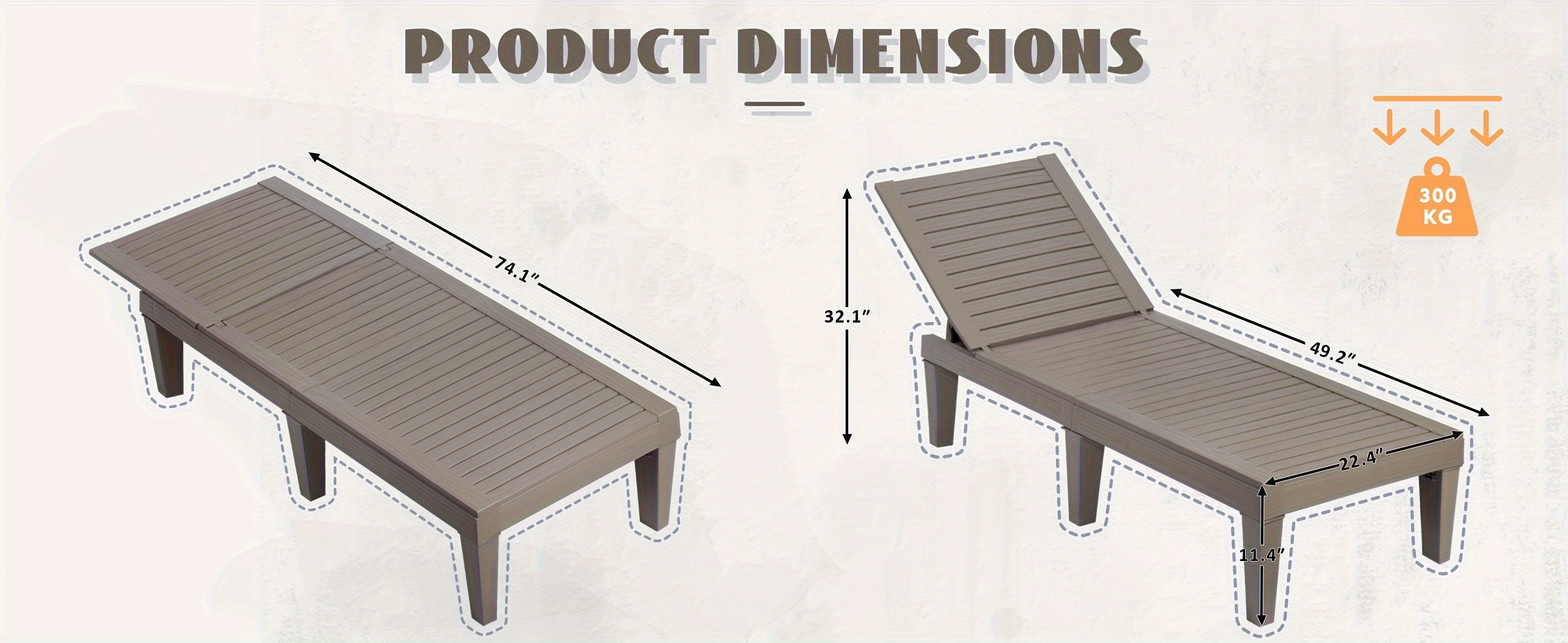 Outdoor Chaise Lounge Chair Set Of 2 For Outside Pool Patio, Adjustable Waterproof Easy Assembly Chaise Lounge Outdoor
