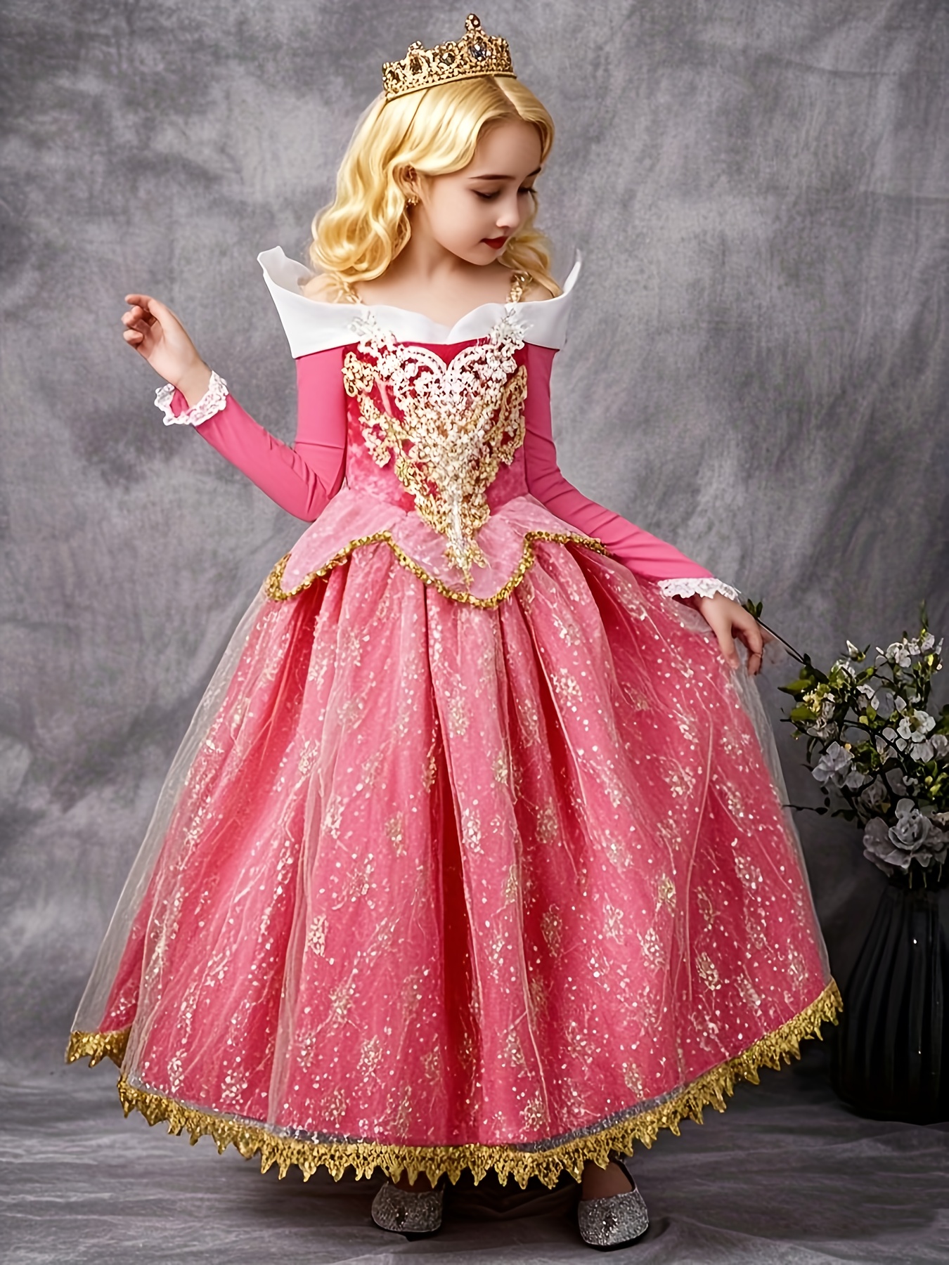 fairy princess dress for girls featuring an asymmetrical hem and tulle,  halloween and carnival celebrations. this luxurious outfit is ideal for  little girls and a wonderful birthday present - kids' fashion - Temu