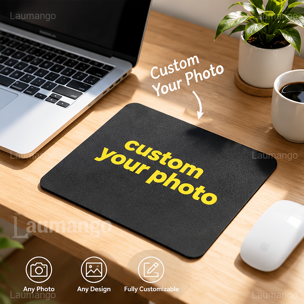 TEMU Custom Mouse Pad - Customize With Your Own Image, Photo, Or Logo - High-definition Printing, Non-slip, No Loose Edges - Small Size For Laptops,