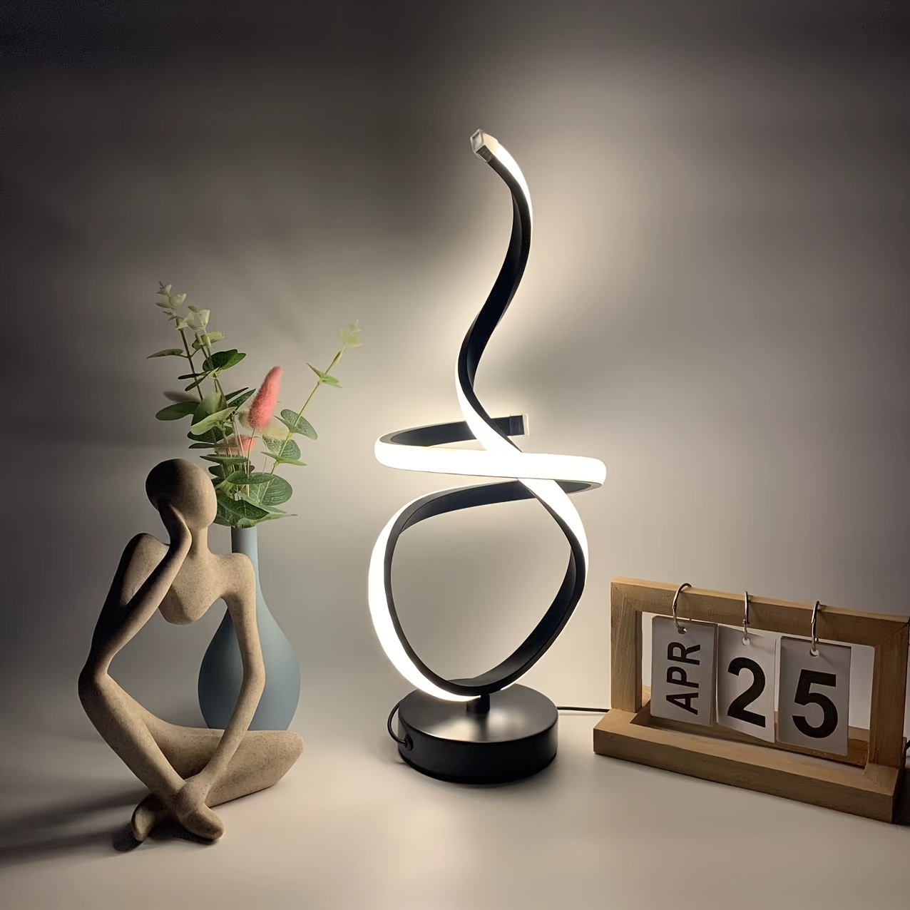 USB Plug-in Multi-Room Creative Floating Ribbon, Modern Light Luxury Table Lamp/Desk Lamp, Suitable for Living Room and Bedroom Decoration, Three-Color Dimmable LED Night Light