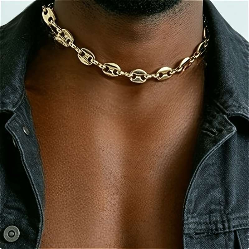 Men's 316 Stainless Steel Coffee Bean Necklace, Durable
