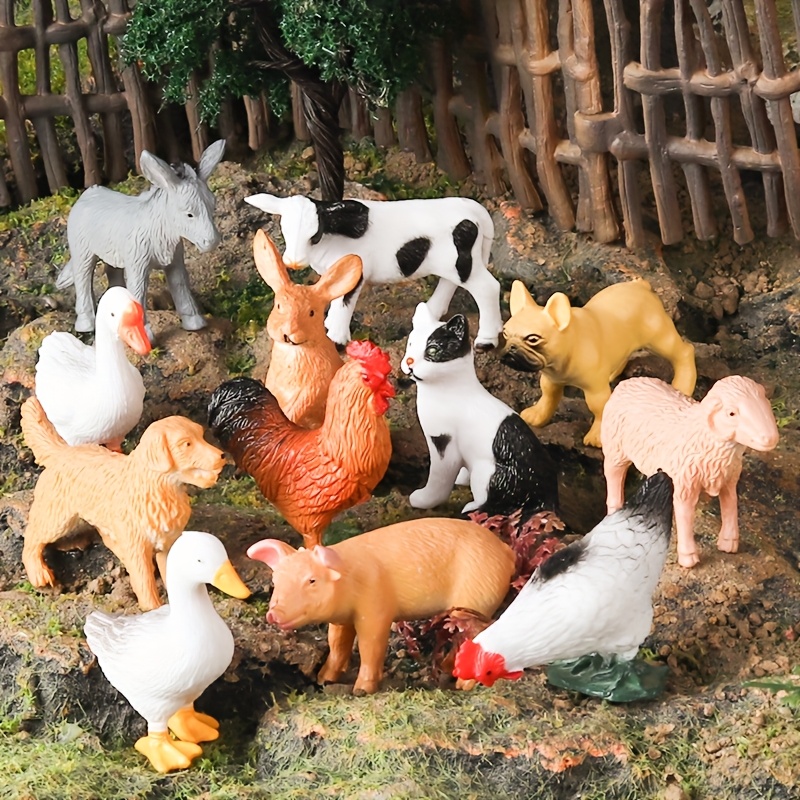 24pcs Farm Model Simulation Animal Figurines Set