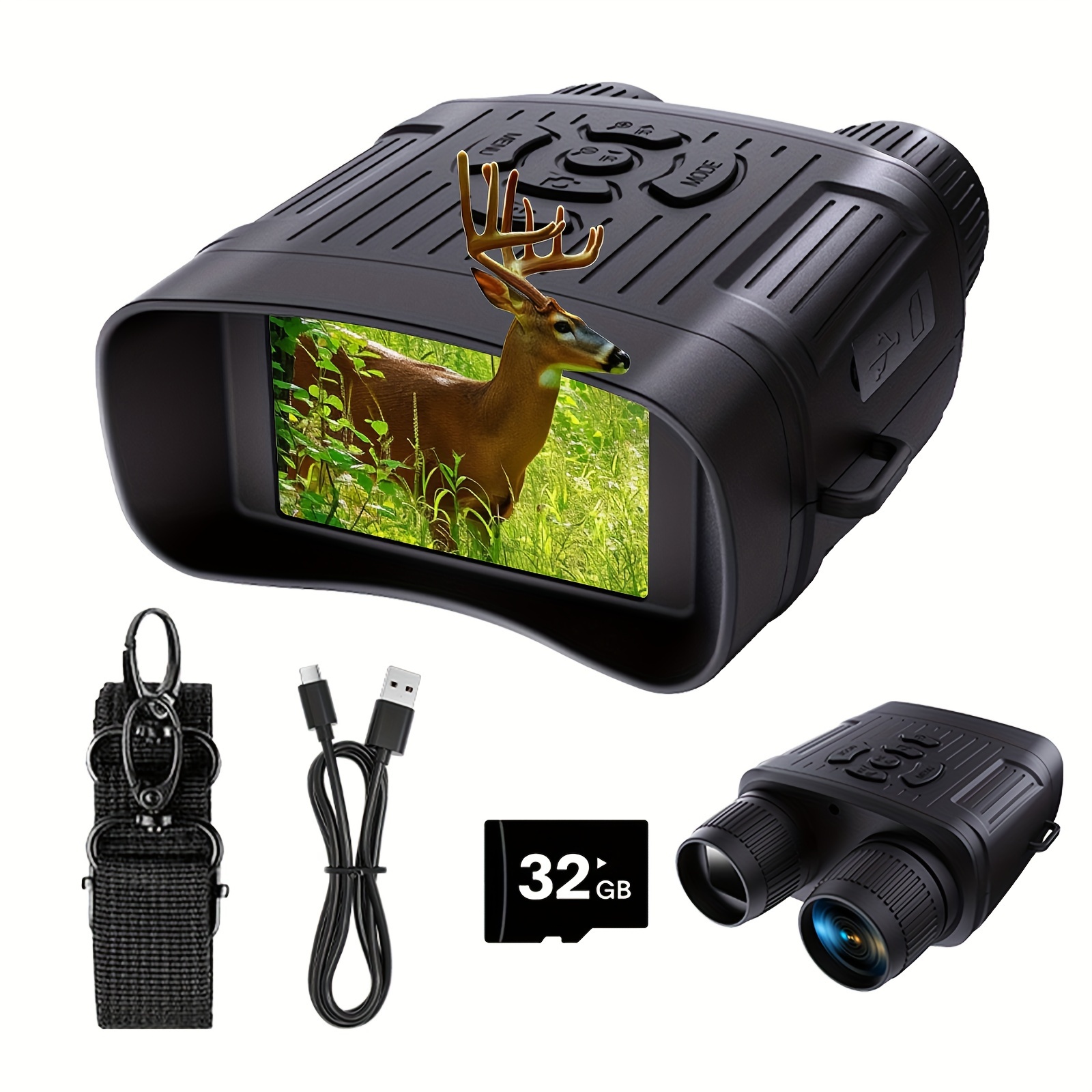 2 7k for adult infrared night binoculars 3 0 inch large screen 5 zoom 32g card for saving photos and videos for camping hunting and safety details 6