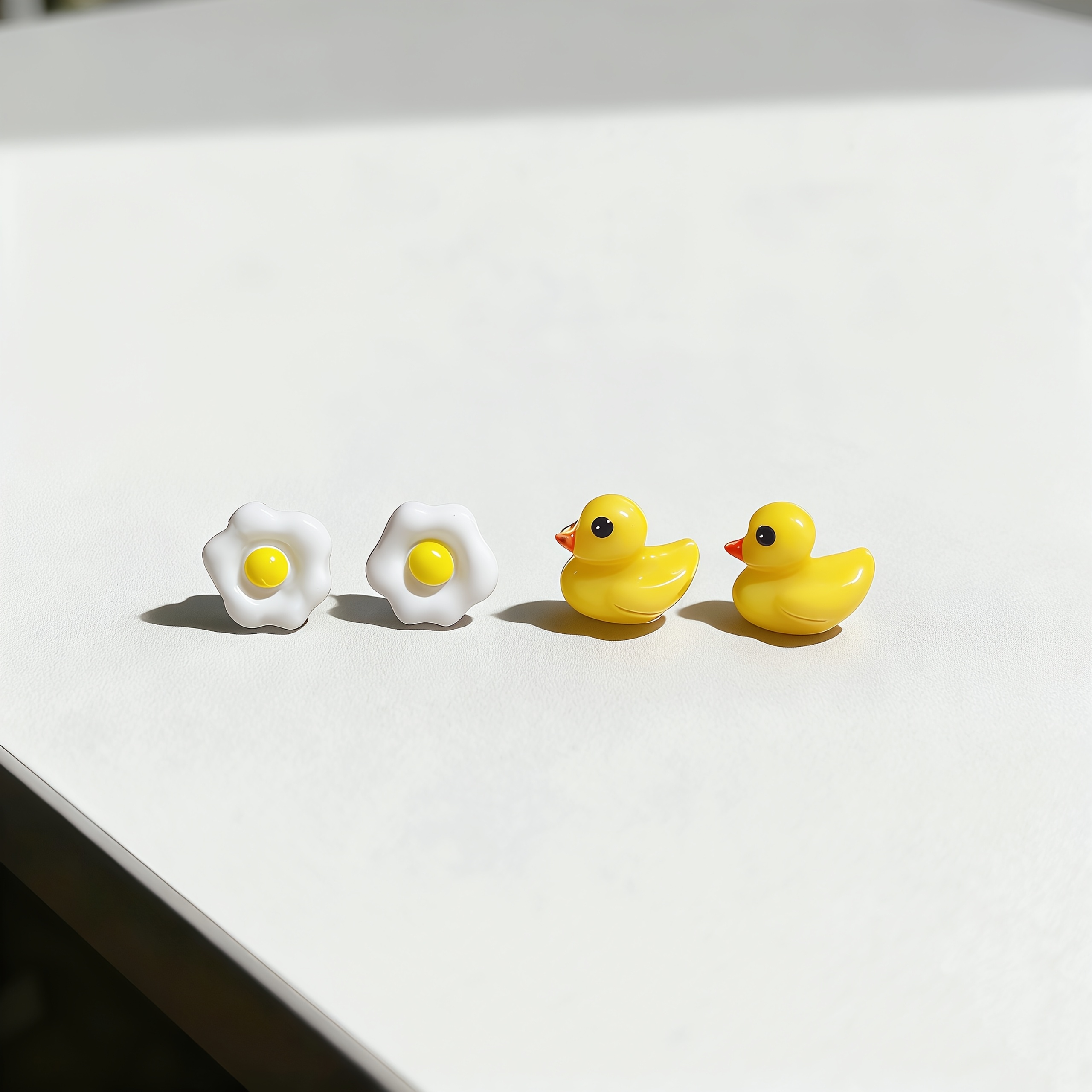 TEMU Cute Duck Stud Earrings Set Minimalist Men's Stud Earrings Resin Ear Pins Lightweight Comfortable Hypoallergenic Women's Lightweight Earrings
