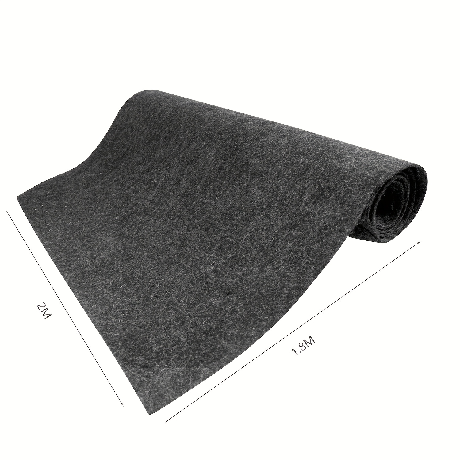 TEMU 1.8x1m Marine Auto Carpet Underfelt Lining Felt Re-upholstery Felt Carpet Lining Boat Car Trunk Floor Underfelt Replacement Black Dark Gray