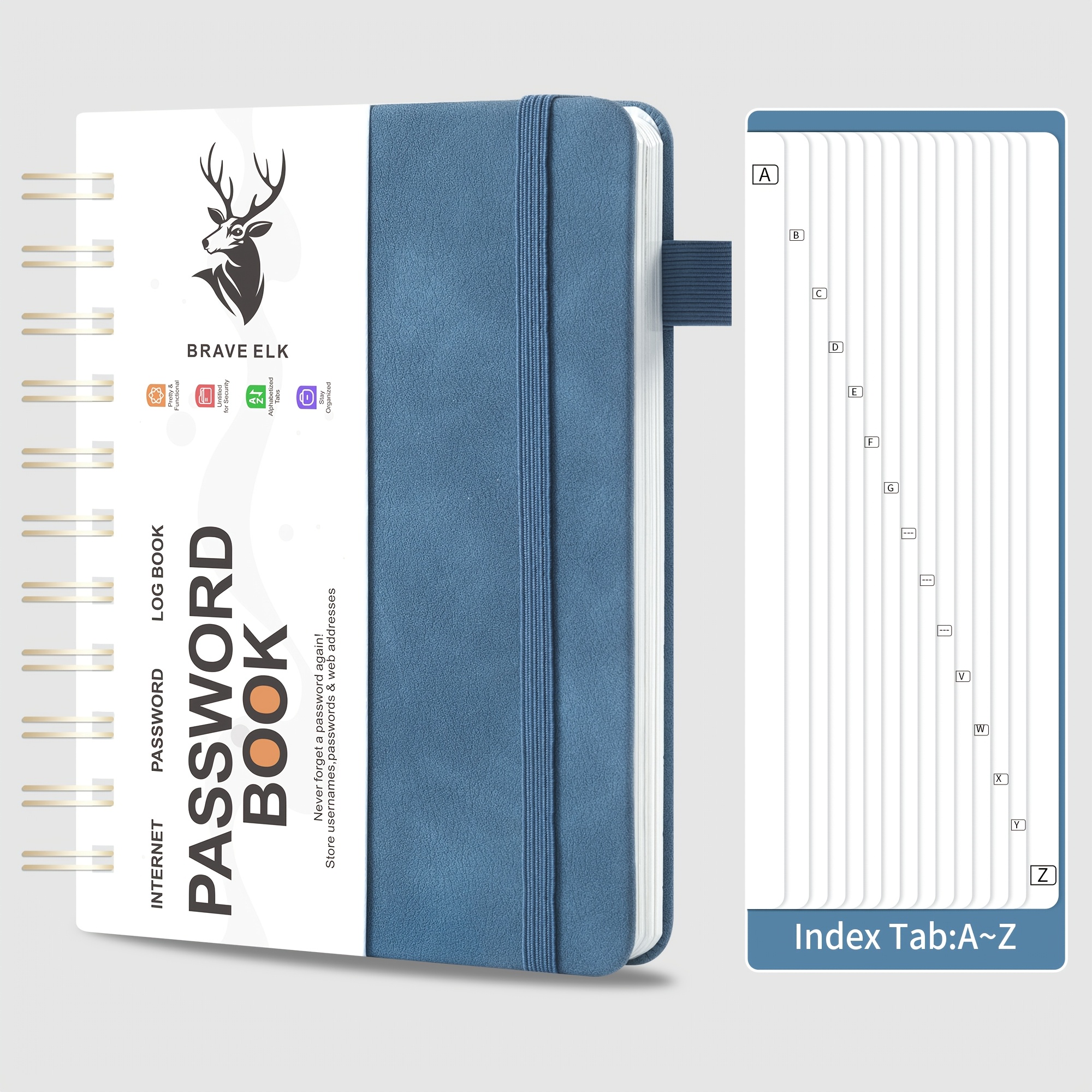 Senior-friendly Password Book With A-z Tabs - Hardcover Login Organizer For Websites, Thick Paper Pocket Journal & Memory Aid Gift