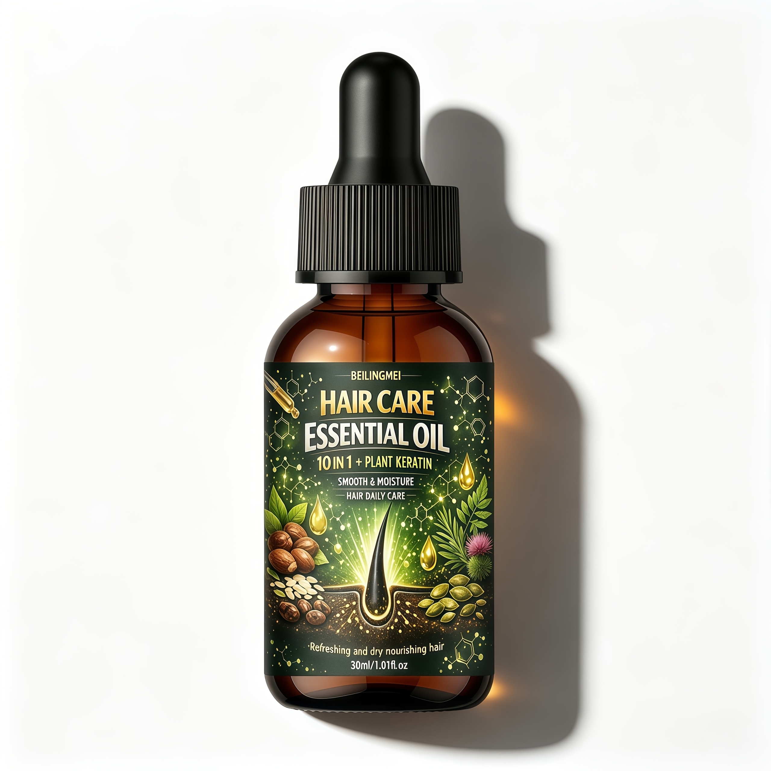 Image of Quick Hair Serum, Nourishing Hair. Contains Turmeric, Jojoba Oil And Biotin, Deep Care And Strong Moisturizing, Long-lasting Fragrance, Hydrating And Smoothing, Suitable For Men And Women