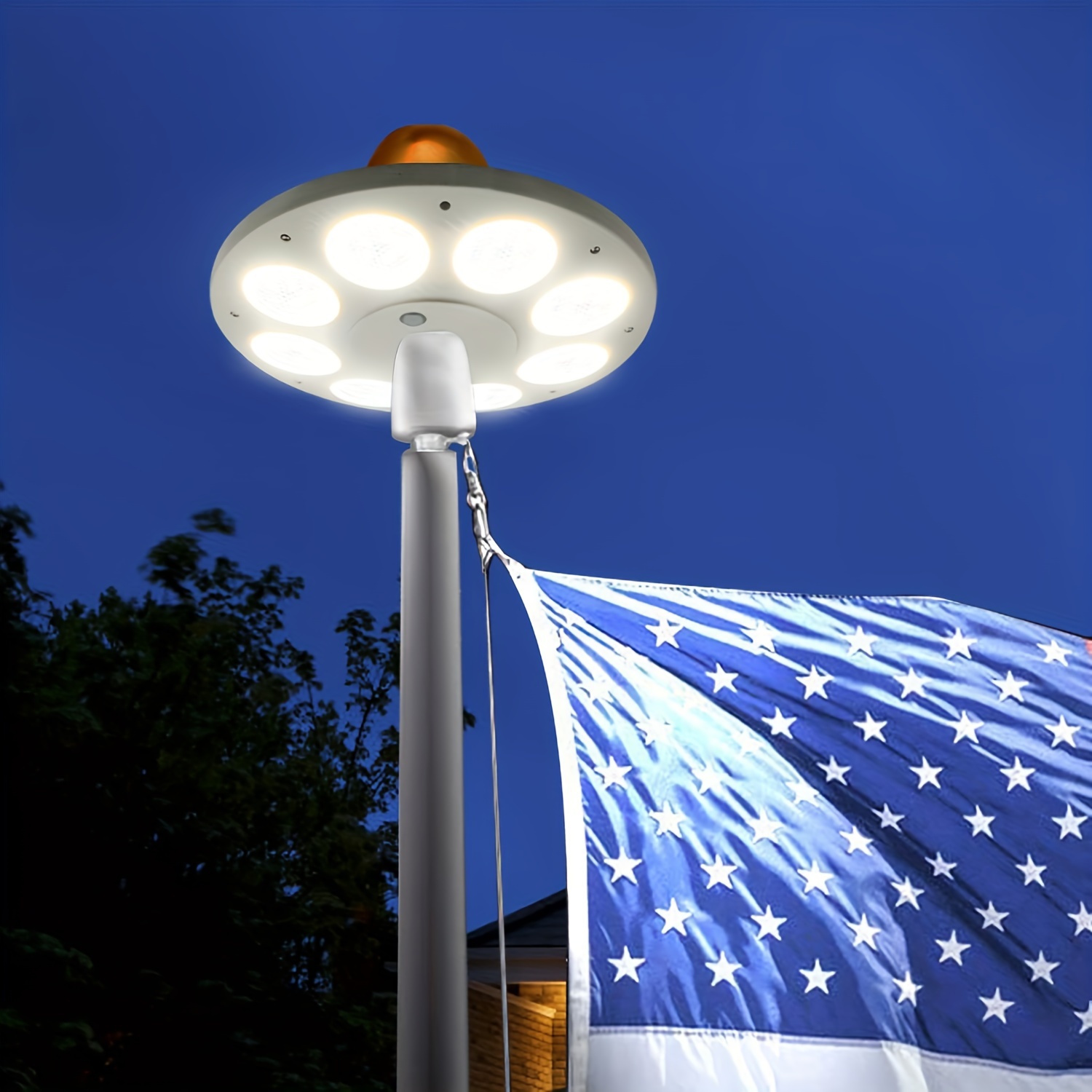 

1pc Weavelife Flagpole , 136 Led, 10h , Ip65 , - 10000mah Battery, 15-25 Ft Flagpoles, Abs