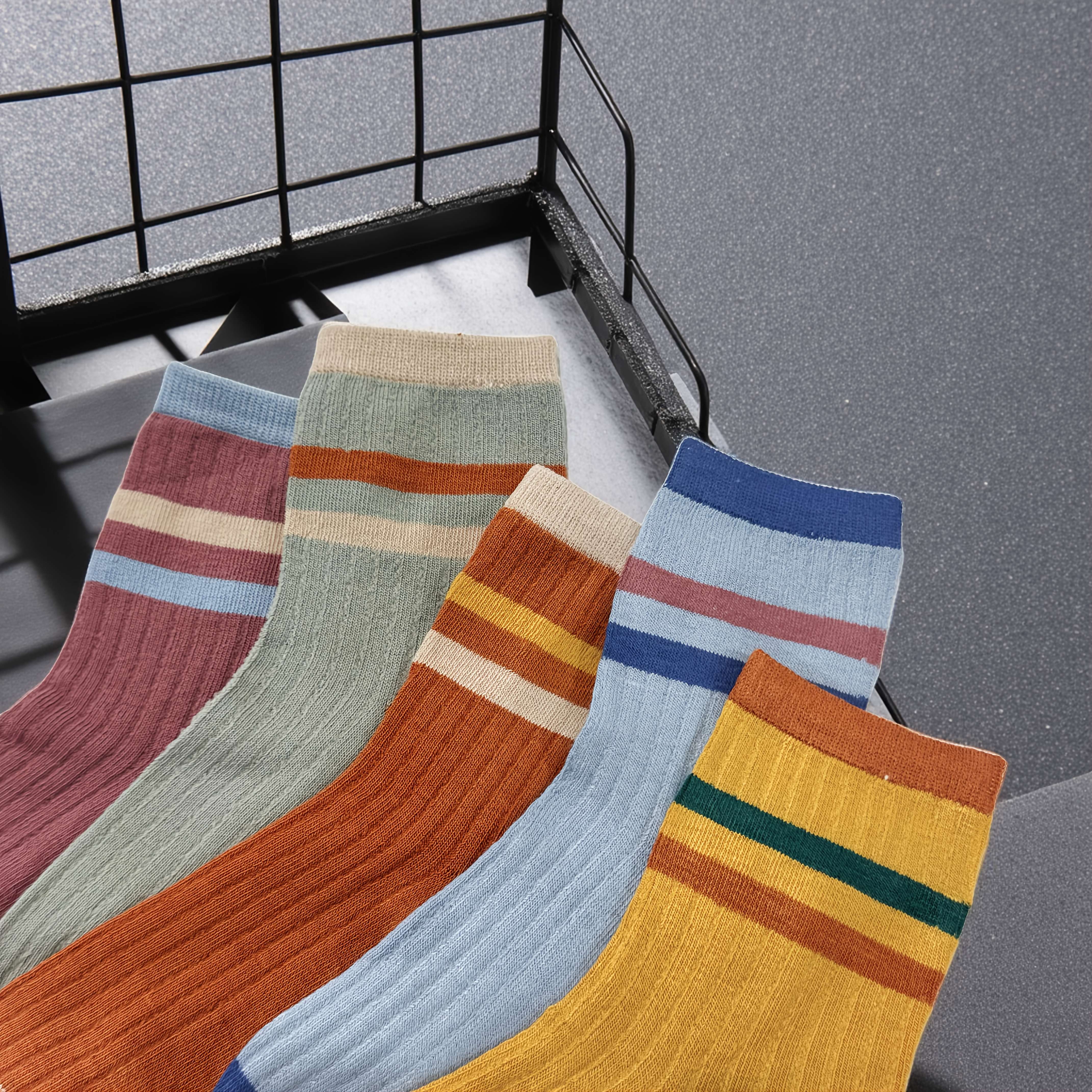 TEMU 5-pair Pack Of Colorful Women's Socks, Decorative Socks, Sports Socks, Christmas Socks, Arch Support Socks, Birthday Gift Socks, 22-25cm,