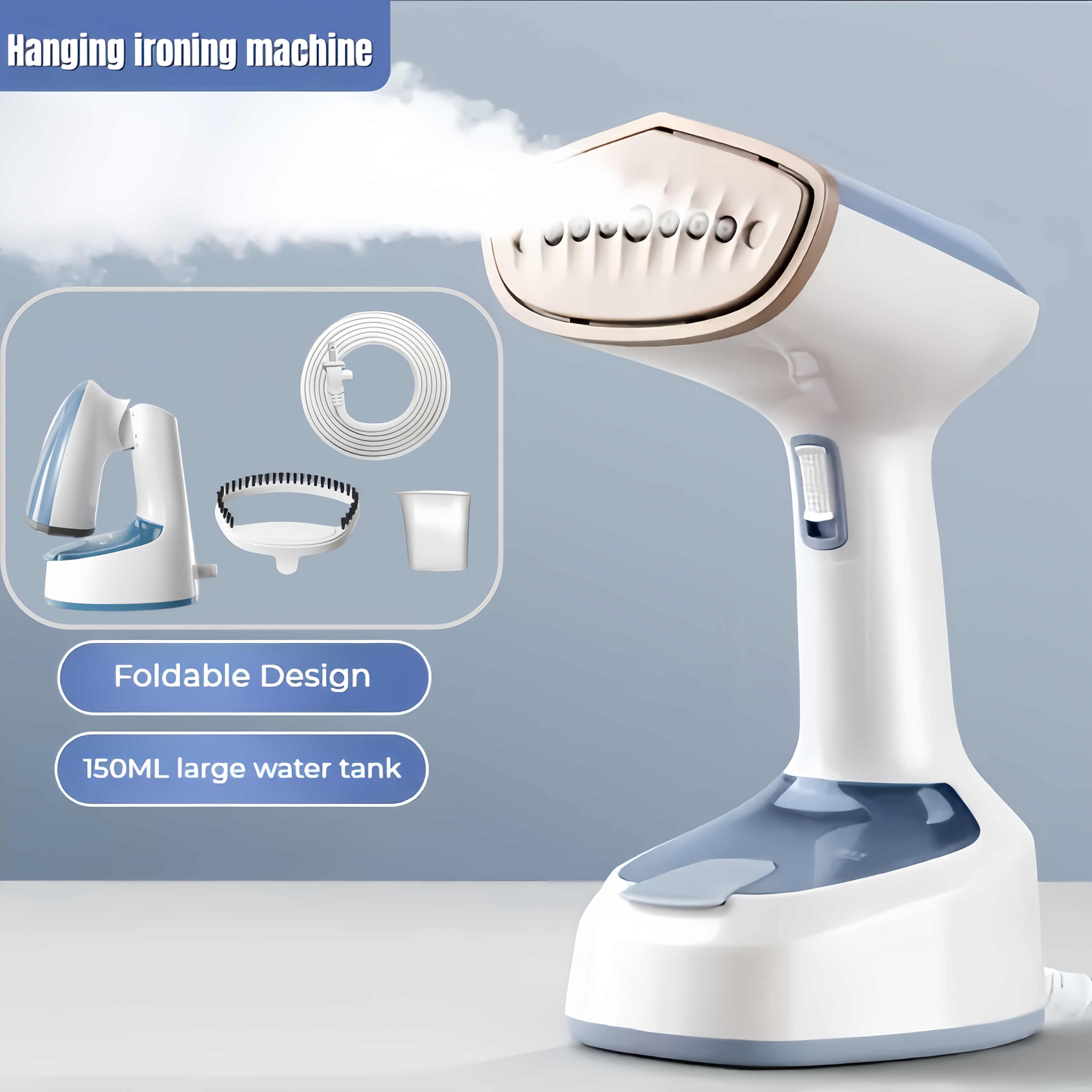 TEMU 1200w Portable Steam Iron, Handheld Garment Steamer, Large Capacity Iron, Switch, Large Capacity , Easy To Store, Continuous Steam Output,