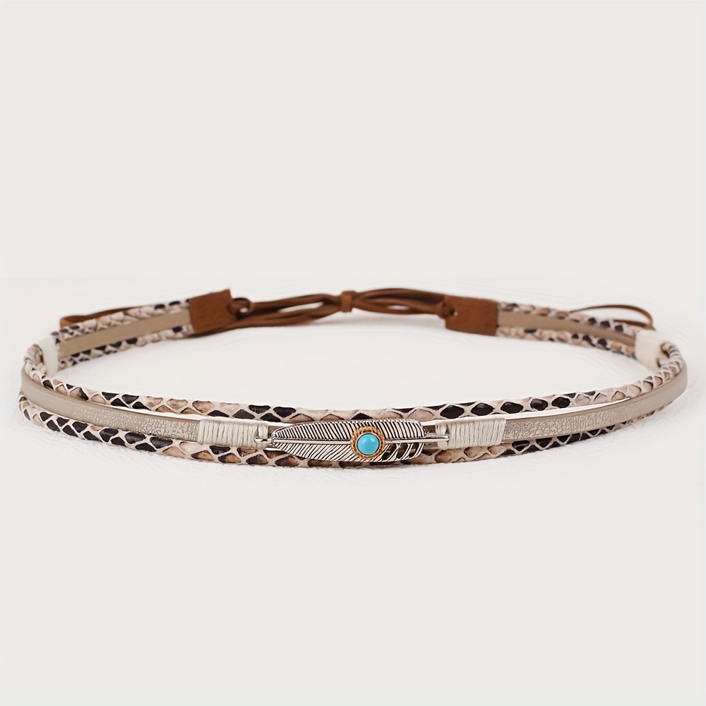 A Hat Band With Different Hats, Pu + Inlaid Retro Decoration, Handcrafted Hat Strap, Polyester Rope Adjustment Fixed, Suitable For Daily Hat Accessories